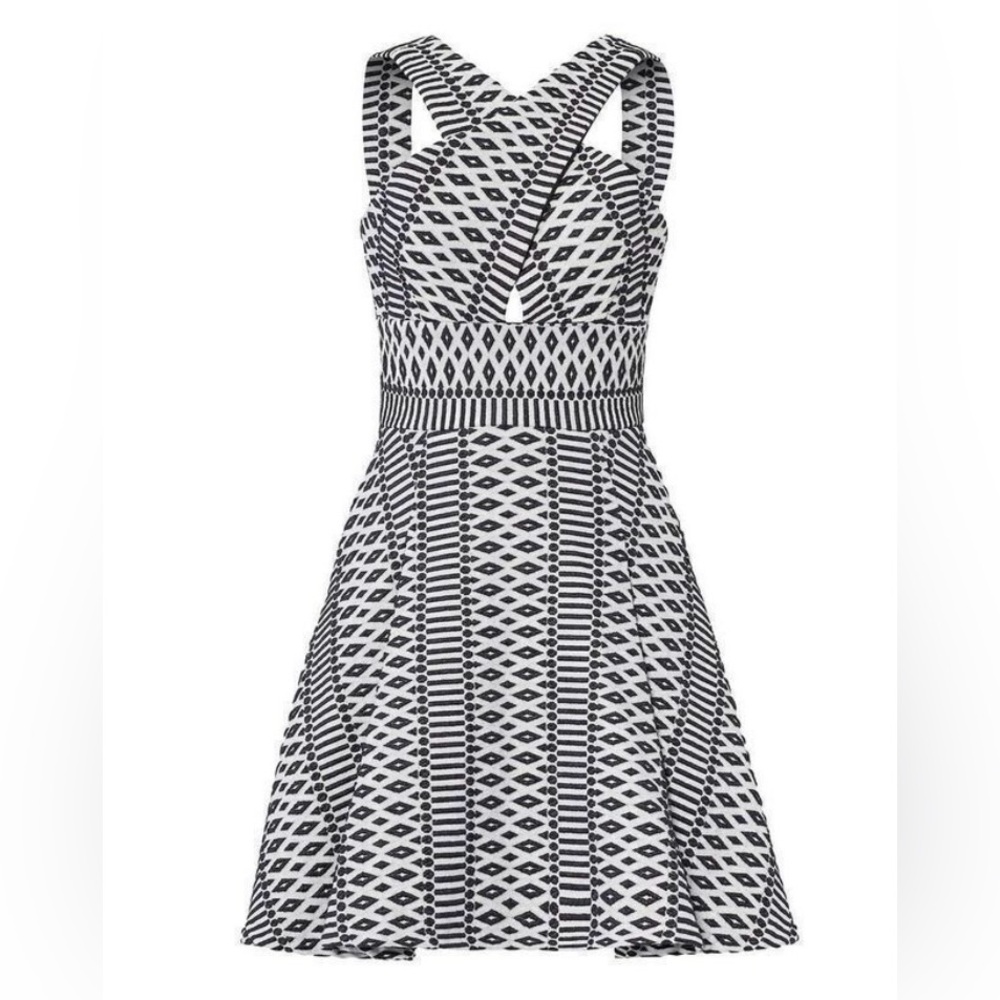 Elegant Black and White Patterned Dress